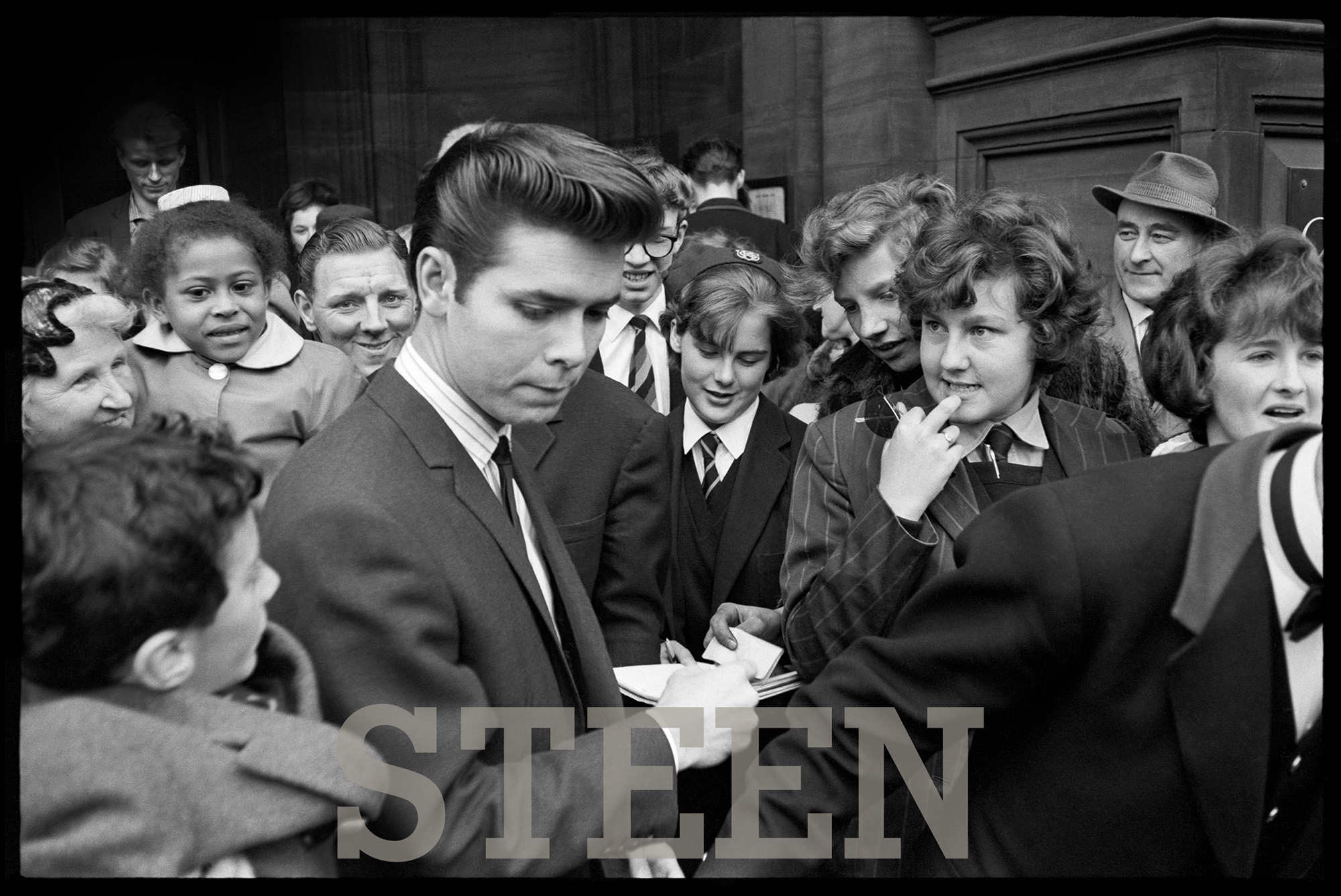 an exclusive limited edition black and white photograph of cliff richard by british photographer david steen