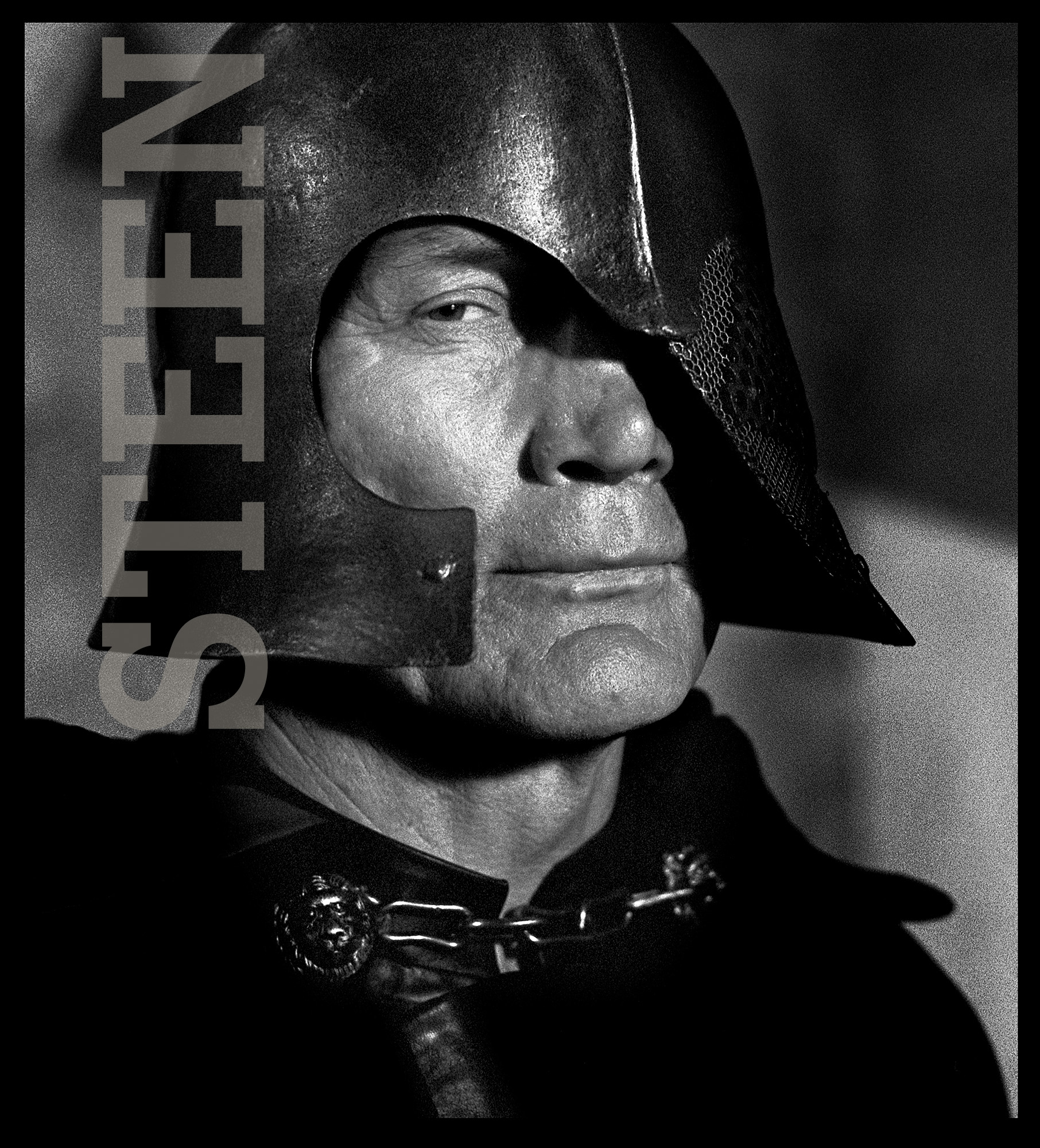an exclusive limited edition black and white photograph of jack palance as hawk the slayer in voltan by british photographer david steen
