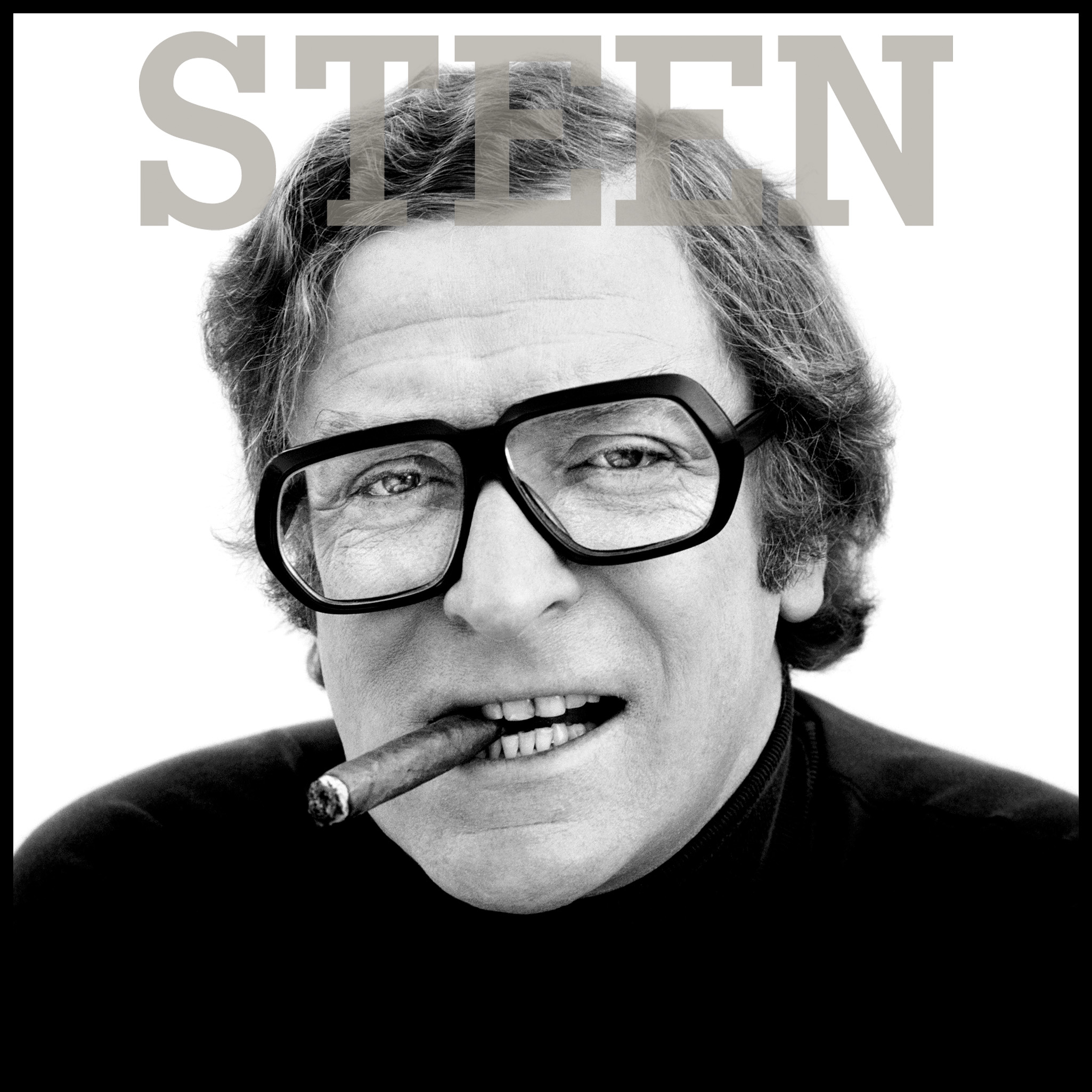 an exclusive portrait photograph of british actor michael caine with a cigar by photographer david steen