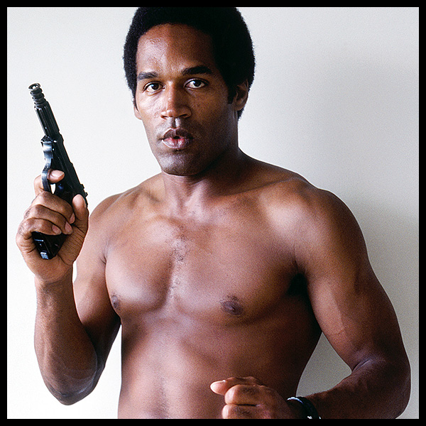 an exclusive limited edition colour photograph of o.j simpson with a gun captured by british photographer david steen