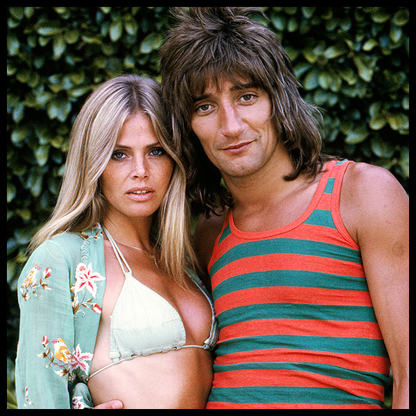 an exclusive limited edition colour photograph of rod stewart with britt ekland captured by british photographer david steen